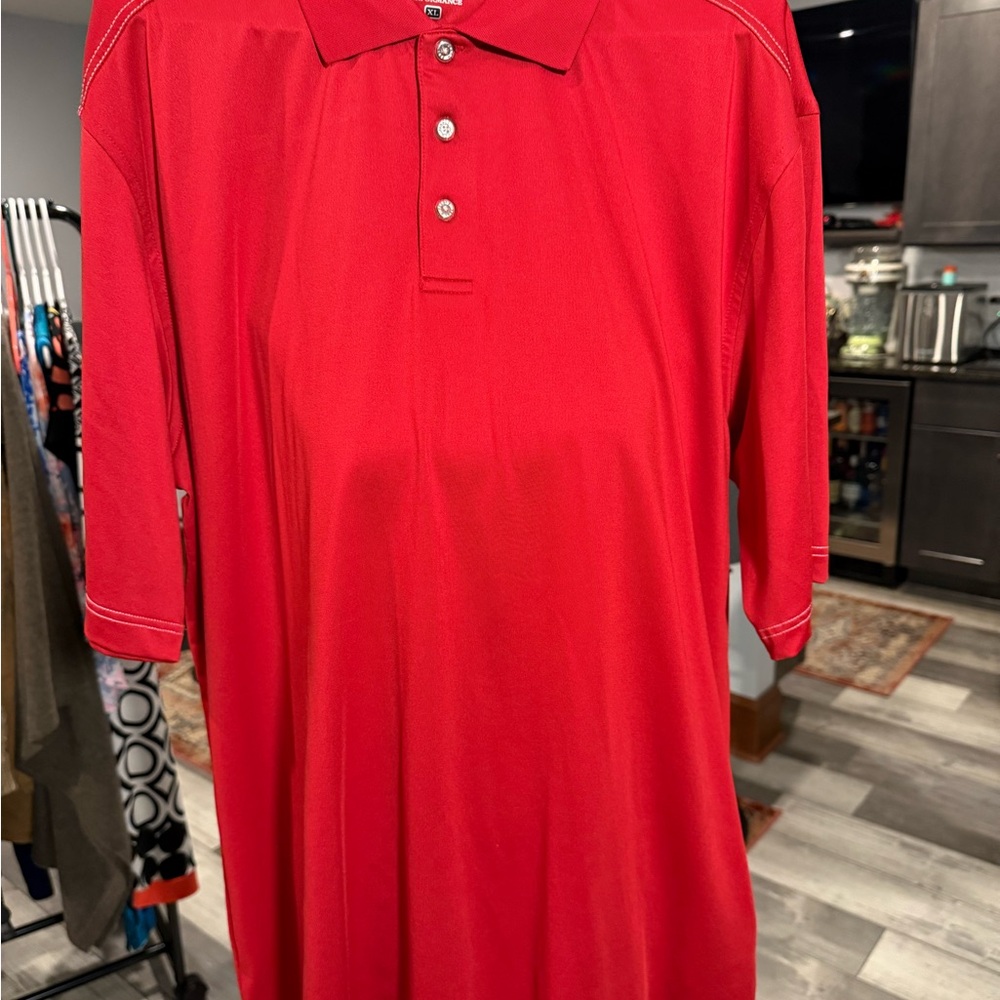 Pebble Beach Red Polo Shirt Classic Design